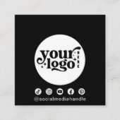 QR-Foto für moderne Social Media-Logos Quadratische Visitenkarte (Vorderseite)