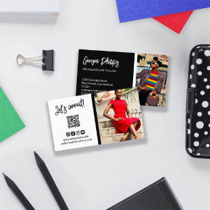 QR-Foto für Schwarze Social Media-Icons Visitenkarte