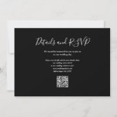 QR-Foto-Hochzeit in Schwarz-Weiß-Grün Einladung (Rückseite)