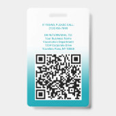 QR-Foto-ID Covid Aquamarin blau geimpft Ausweis (Rückseite)