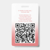 QR-Foto-ID Covid Vaccine Pass Pink Ausweis (Rückseite)