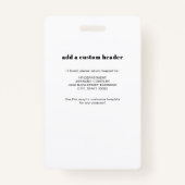 QR-Foto-ID für Geschäftsmitarbeiter Ausweis (Rückseite)