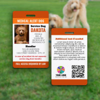 QR-Foto-ID für Orange Medical Alert Dog Logo