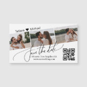 qr Foto-Kollage Save the Date chic Magnet (Vorderseite)