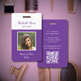 QR-Foto Lila Haar Stylist Schönheitssalon Ausweis