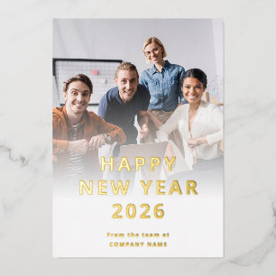 QR-Foto-Logo für Unternehmen - Frohes Neues Jahr 2 Folien Feiertagskarte