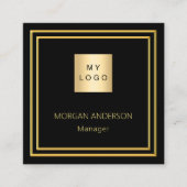 QR-Foto-Logo Quadratische Visitenkarte (Vorderseite)