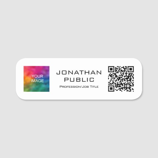 QR-Foto-Mitglied oder Firmenlogo hier Namensschild (Vorderseite)