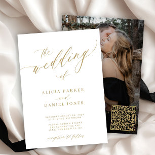 QR-Foto Moderne Goldhochzeit Einladung