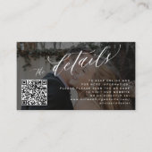 QR-Foto Modernes Skript Hochzeit rsvp Details Begleitkarte (Vorderseite)
