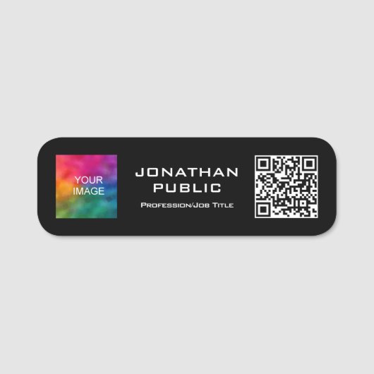 QR-Foto oder Firmenlogo hier Namensschild (Vorderseite)