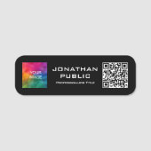QR-Foto oder -Logo hier Vorlage Namensschild (Vorderseite)
