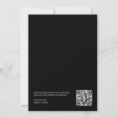 QR-Foto-Overlay für Schwarze Elegante Save The Date (Rückseite)