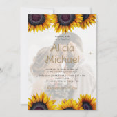 QR-Foto-Overlay-Sonnenblume in einer Hochzeit Einladung (Vorderseite)