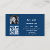 QR-Foto-QR-Code - Persönliche Nachricht Blau Visitenkarte (Vorderseite)