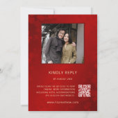 QR-Foto | Red Gold Chinese Wedding Einladung (Rückseite)