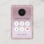 QR-Foto | Rose Gold Glitzer Diamond Loyalty Visitenkarte (Rückseite)