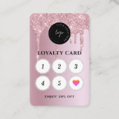 QR-Foto | Rose Gold Loyalty Diamond Visitenkarte (Rückseite)