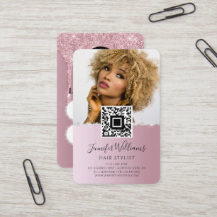 QR-Foto Rose Gold Loyalty Diamond Visitenkarte