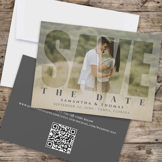 QR-Foto Save the Date Moderne Typografie
