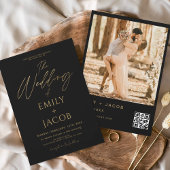 QR-Foto-Skript für Black Gold-Hochzeiten Einladung