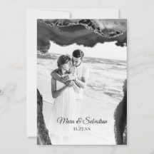 *~* QR FOTO UAWG AR13 AGATE Black Wedding Invi