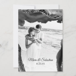 *~* QR FOTO UAWG AR13 AGATE Black Wedding Invi Einladung