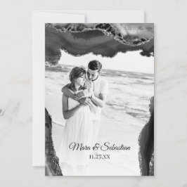 *~* QR FOTO UAWG AR13 AGATE Black Wedding Invi Einladung