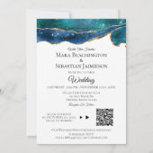 *~* QR - FOTO - UAWG AR13 Aquamarin AGATE Wedding Einladung (Rückseite)
