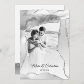 *~* QR FOTO UAWG AR13 Silver AGATE Wedding Einladung (Vorne/Hinten)