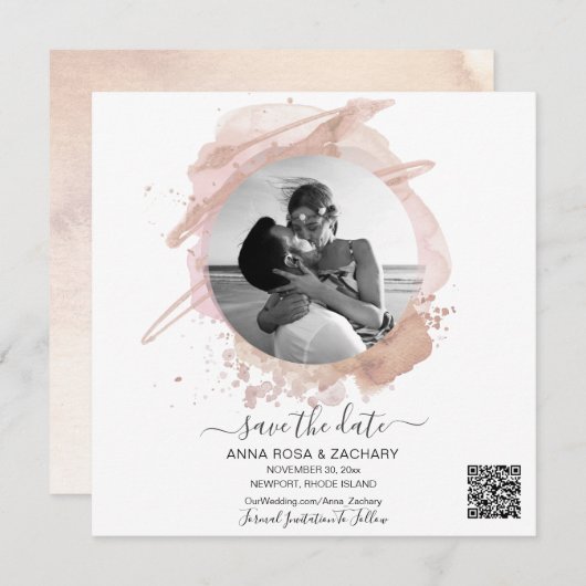 *~* QR Foto WEDD SPEICHERN SIE DAS DATUM Website A Einladung (Vorne/Hinten)