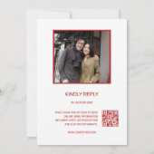 QR-Foto | White Red Chinese Wedding Einladung (Rückseite)