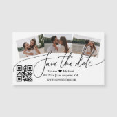 QR-Fotos-Collage speichern den Datums-Magneten Magnetkarte (Vorderseite)