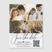 QR-Fotos-Collage speichern den Datums-Magneten Magnetkarte (Vorderseite)