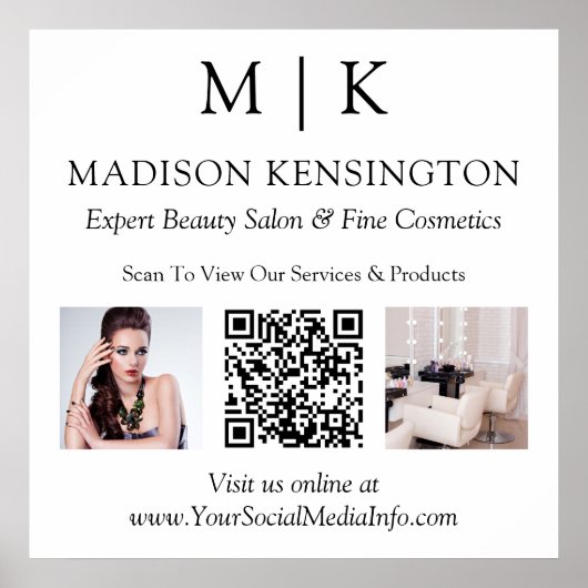 QR-Fotos für Monogramme oder Add-Logos Poster (Vorne)