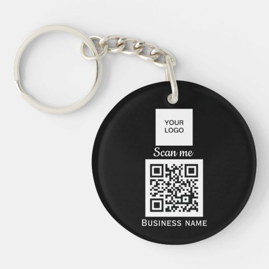 QR-Geschäftslogo Berufliches benutzerdefiniertes s Schlüsselanhänger (Vorderseite)