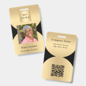 QR-Geschäftslogo für schwarzes Foto Ausweis (Front & Back)