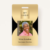 QR-Geschäftslogo für schwarzes Foto Ausweis (Vorderseite)