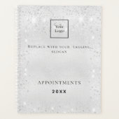 QR-Geschäftslogo für Silberstaub-Glitzer 2026 Planer (Vorderseite)