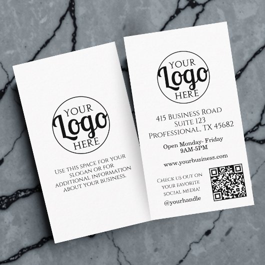 QR-Geschäftslogo Schwarz-weiß Beruflich Visitenkarte