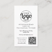 QR-Geschäftslogo Schwarz-weiß Beruflich Visitenkarte (Rückseite)