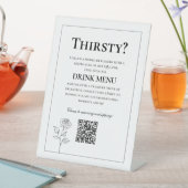 QR GETRÄNKE Hochzeitmenü Zeitloses Blut Sockelschild (In Situ)