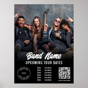 QR Gigs Tour Dates Black (Foto mit kundenspezifisc Poster