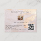 *~* QR Girly Beige Peach Pastel Visitenkarte (Rückseite)