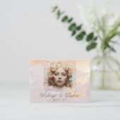 *~* QR Girly Beige Peach Pastel Visitenkarte (Stehend Vorderseite)