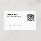 QR Glass Company Visitenkarte (Rückseite)