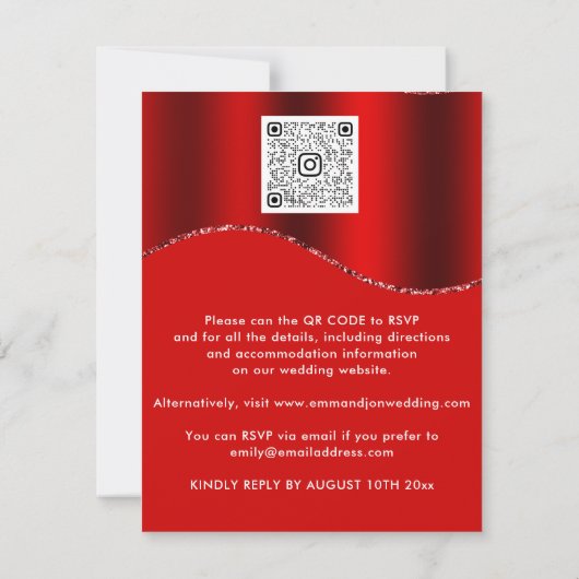 QR-Glitzer-Blumencode Grenzen Roter Wein (Rückseite)