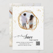 *~* QR-Glitzer - Hochzeitwebsite AR6 Save the Date (Vorne/Hinten)