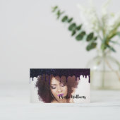 QR-Glitzer mit schwarzem Drilling und eigenem Imag Visitenkarte (Stehend Vorderseite)