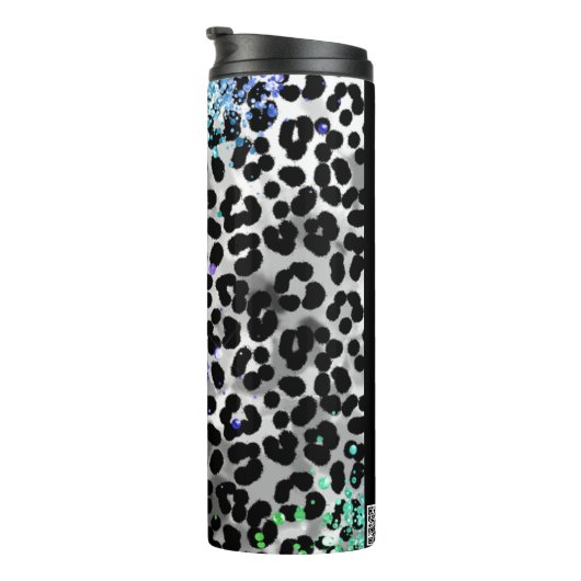 *~* QR Glitzer Muster für Leoparden Thermosbecher (Nach rechts gedreht)